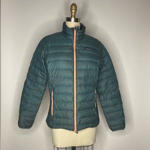 Green and Orange Patagonia Nanopuff